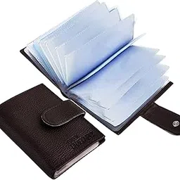 green dragonfly PU Leather ID Card Holder| ATM Card File| Wallet for Men and Women(Coffee Brown)-picture-49