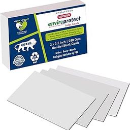 Suvigya Unruled Index Flash Cards with Storage Box, Blank Plain, 2x3.5 Inch, Small Size, 280 Gsm Ivory Cardstock, White, Pack of 200 Sheets-image-55