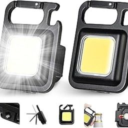 CATELYN® Portable Small Led Keychain Flashlights, Waterproof Light Modes COB Working Flashlights Collapsible Bracket Strong Magnet (2 Pcs)-picture-39