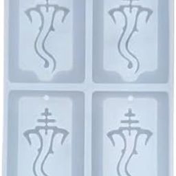 Silicone Rectangle ganpati Mold Keychain Pendant Earring Resin Mould Creative DIY Earring Keychain Art and Craft Making kit Epoxy Resin Art Mould 4 Cavity Set of 1 (D45)-image-39