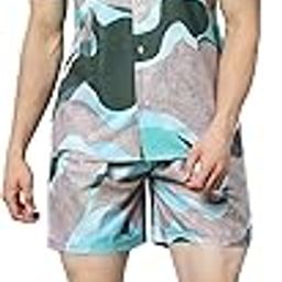 Men's Rayon Printed Co-ord Set Regular Fit Night Dress-image-97