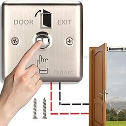 OldArc Stainless Steel Exit Switch Plate 3X3 | 2 Wire NO/COM | Push Button Actuator | ON-NONE-OFF Operation | Silver-12