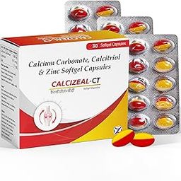 Calcium Carbonate, Calcitriol & Zinc Softgel Capsules | Calcizeal-CT - Bone Strength, Joint Support & Muscle Health Supplement | Best Calcium & Zinc Softgels for Bone Loss Prevention | 30 Capsules-picture-28