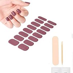 Cazuela Pink Semi Cured Gel Nail Strips - 16PCS Nail File Stick - Long Lasting French Tip Stickers-image-14