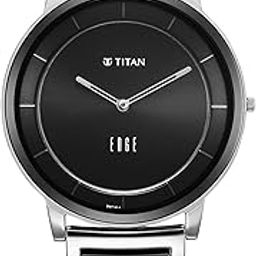 Edge Fusion Quartz Analog Black Dial Two Toned Steel & Ceramic Strap Watch for Men-NS1878KD01/NT1878KD01-0