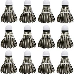 SAZ DEKOR Goose Feather Badminton Shuttlecocks Birdies Training 12x Cork Head Black-image-47