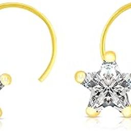 by GEHLOT Combo Star Shape Diamond | Pure Gold | Piercing Pair Taar String Nose Pins Studs/Earring For Women And Girl-image-99