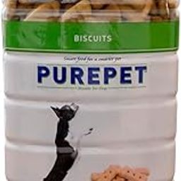 PUREPET Dog Biscuit Treats 100% Vegetable Flavour for All Life Stages 800Gm Pack-12