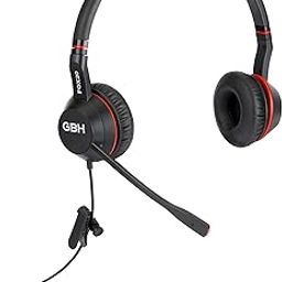 GBH FOX20 Noise Cancellation Wired Headset with Mic Headphone PC Laptop for Office RJ11 Headset - Black-27