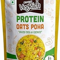 Calvay's Protein Oats Poha with 8g Protein | Added Whey Protein | No Palm oil | Healthy ready to cook breakfast for weight loss & diabetic friendly-image-52
