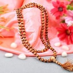 NRSON® Original Knotted White Sandalwood mala [ Chandan Mala Japa mala ] 108+1 Beads 6 mm Size for Meditation Pooja Chanting, Prayer-image-61