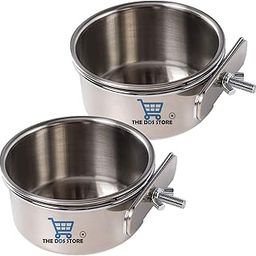 Bird Feeding Dish Cups, Parrot Food Bowl Holder-Stainless Steel Coop Cup, Bird Cage Water Bowl for Parakeet African Greys Conure Cockatiels Lovebird Budgie Chinchilla (200.ml Clamp Pack of 2)-8