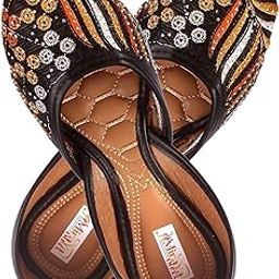 Handcrafted Ethnic Punjabi Jutties with Intricate Bead & Sequin Embellishments | Comfortable & Stylish Footwear for Girls & Women-image-85