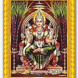 Pavan Photo Laminations Lalitha Devi for Pooja Tripura Sundari Mata Wall Painting Framed Home Decor (Wood,Matte,Gold,Small Size,6 x 8 Inch) R187S-image-31