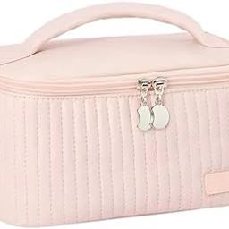 LA-ROICHE Cosmetic Bag for Women, Travel Makeup Bag, Cosmetic Organizer Multifunction Case Waterproof Leather Toiletry Bags for Women for Cosmetics Makeup (Pink)-image-66