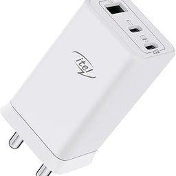 itel Newly Launched 65W GaN 3-Port Charger - Dual Type-C & USB Port | Over Voltage Protection | Wide Compatibility | Sleek & Elegant Design | White-7