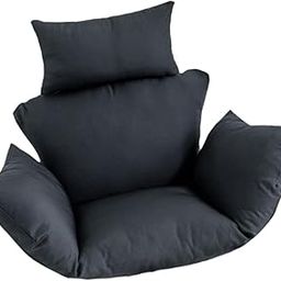 Hammock Swing Chair Cushion with Headrest Armrest for Backyard Porch Outdoor Black-image-6