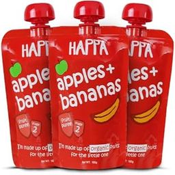 Happa Organic Food, Fruit Puree (Pack of 3, Apple + Banana) Stage 2, 3 Pouches, 100 Gram Each-54