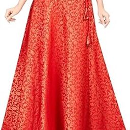 Banarasi Brocade Maxi Skirt Lahenga Ghaghra | Free Size 28 to 42 + | Length 41-42 |-image-14