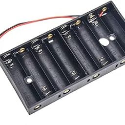 Electronic Spices Eight AA Battery Case Holder with Lead Wire DIY Battery Storage Boxes, Slots in Parallel Black Plastic Batteries Case with Pin (EIght Slot)-picture-25