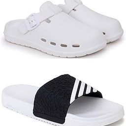 Combo Pack of 2 Slipper/Flip Flops/Slides/Clogs/Sandals for Men (Cl-900 Vs Military & Shimla)-image-36