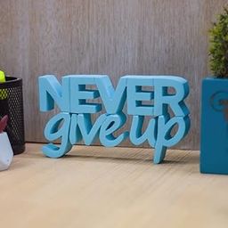 NUKKAD TALES Never Give Up Blue Motivational Aesthetic Table Decor for Home or Office. Quirky Room Decoration Showpiece, Perfect for Birthdays and Corporate Gifts.-15
