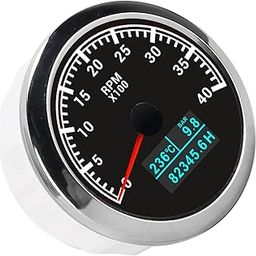 UniMarket® RPM Tacho Meter, Water Temp Pointer Tachometer Multifunction IP67 for Boat for Car for Marine(Black disk)'$-image-6
