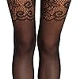 Lace Patterned Fishnet Tights for Women High Stretchy Pantyhose Sexy Thigh High Stockings-image-67
