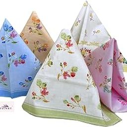 Ally Vinny Floral Print Cotton Soft and Super Absorbent Handkerchiefs/Face Towel for Ladies/Girls/Women | Pack of 12 | (30x30cm/12x12inches) - Multicoloured-image-65