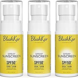 BLUSHKAR Spray Sunscreen SPF 50+ | Broad Spectrum UVA/UVB Protection | Water-Resistant, Oxybenzone-Free, Alcohol-Free | Lightweight Antioxidant Formula for Face & Body (Pack of 3)-image-25
