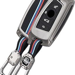 SHOPOFLUX Metal Key Cover Compatible with BMW X4, X3, 5 Series, 6 Series, 3 Series, 7 Series 4 Button Smart Key - Black-image-66