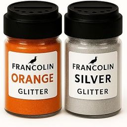 Francolin Glitter | Orange & Silver | Resin Art | Glitter – Shimmer for Epoxy, Tumblers, Slime & Nail Art – Cosmetic Grade – 75g*2-image-74