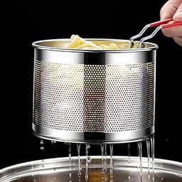 ATORSE™ Stainless Steel Fry Basket Deep Frying for Chicken Wing French Fries Serving 20Cm|Home & Garden|Kitchen Dining & Bar|Small Kitchen Appliances|Fryers-image-27