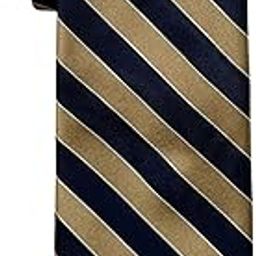 Blue & Brown Silk Striped Necktie For Men-image-1