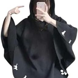 Women's Stylish Poncho – Cozy and Chic Outerwear for Every Season | Perfect for Layering and Casual Outings Black-image-7