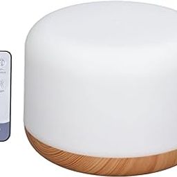 Night Light Diffuser Humidifier, 500ml Diffuser Humidifier Wood Grain 35db Silent Humidification Remote Control 100-240V for Home (EU Plug)-image-82
