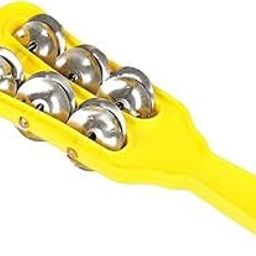 NEXTOMART Hand Percussion Cymbals Jhika Khanjari plastic Handel Junjuna 3 Line Steel Jingle set Indian Musical Instrument (Multicolor)-image-35