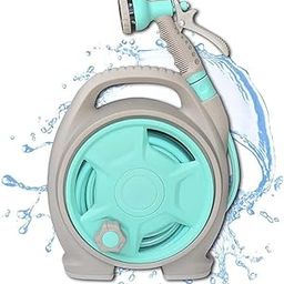 BLURISM Retractable Hose Reel - Portable Garden Hose Reels Mini Garden Hose Reel 7 Function Sprayer Nozzle 50FT Hideaway Hose Reel Wall Mount for Cleaning Patio Car Washing-image-55