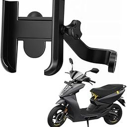 WHIPONE Metal CNC Mobile Holder for Scooter, Scooty & Motorcycle Compatible for Ather 450X, Mirror Mount, 360° Rotation, Strong Anti-Slip Grip, Wide Adjustable Fit for All Smartphones (Black)-9