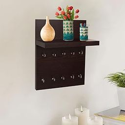 Odestar Large Floor Standing Key Holder-Wenge Hanging Shelves (Brown), Wood-22