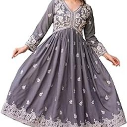 Rayon Ethnic Floral Embroidered Fit And Flared Kurta With Sharara Set-image-1