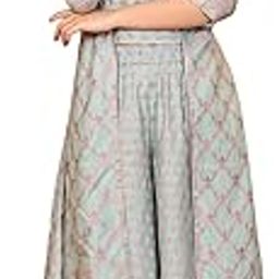 Women’s Ethnic Motifs Embellished Straight Jacquard Blue Crop Top, Jacket and Palazzo Set-image-12