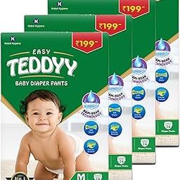 TEDDYY Baby Diapers Pants Easy Medium 56 Count (Pack of 4), 7-12 kgs, 12 hrs Leak Protection, Anti - Bacterial-image-26