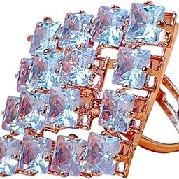 Shiny Rose Gold Plated Adjustable AD Ring for Women & Girls(Adfr20)-image-42