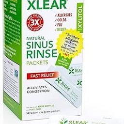 Xlear Natural Neti Pot Sinus Rinse Refill Packets, Sinus Relief Saline Nasal Rinse with Xylitol (50 Packets) : 50 Count-image-68