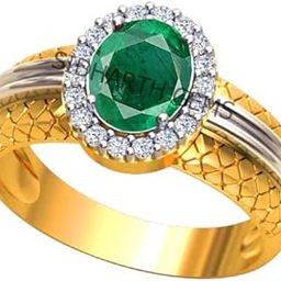 6.25 Ratti 5.00 Carat Certified Natural Emerald Panna Panchdhatu Adjustable Rashi Ratan Gold Plating Ring for Astrological Purpose Men & Women-image-91