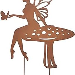 HEAVENGLOW Fairy Silhouette Garden Stakes Arts Ornament for Yard Signs Flower Pot-image-4