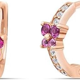 zavya 925 Sterling Silver Earrings | Rose-Gold Plated “Blossom Blush” Enamel & CZ Stud Earrings | Certificate Authenticity | Everyday Gift for Women-picture-10