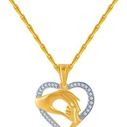 14k (585) Yellow Gold and American Diamond Pendant for Women-image-68