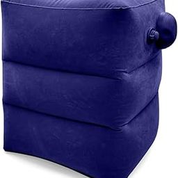Optifit® Inflatable Air Travel Pillow, leg pillows for sleeping, Portable Footrest Pillow for Flight Home Office Footstool Self-inflatable Air Travel Pillow for Adult Kids, Blue-image-4